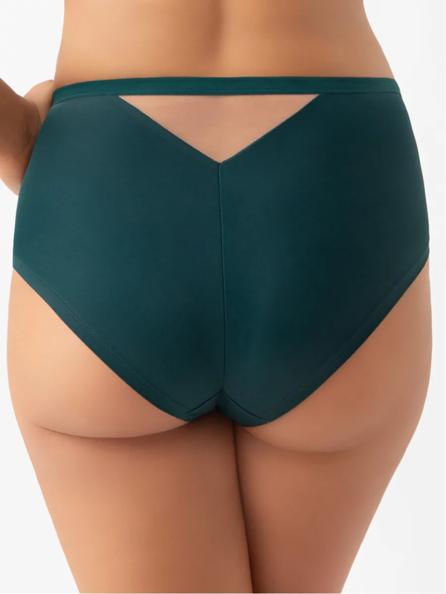 Smaragdgrüner Bestickter Slip Gorsenia Aisha F034