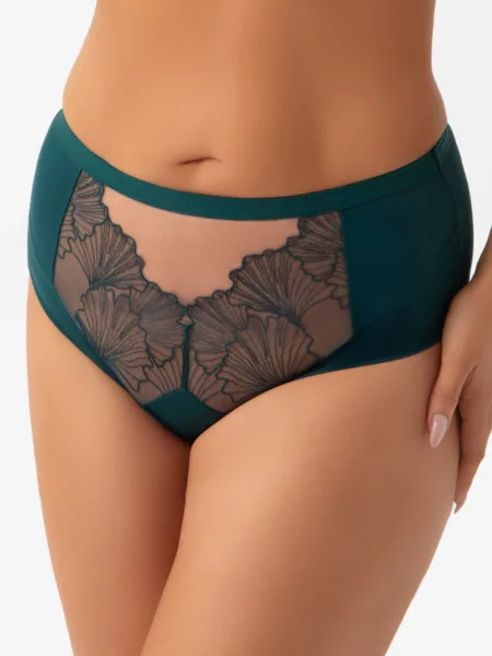 Smaragdgrüner Bestickter Slip Gorsenia Aisha F034