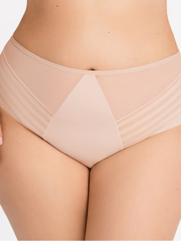 Beige High-Waisted Briefs Gorsenia K811 – Smooth Silhouette Control