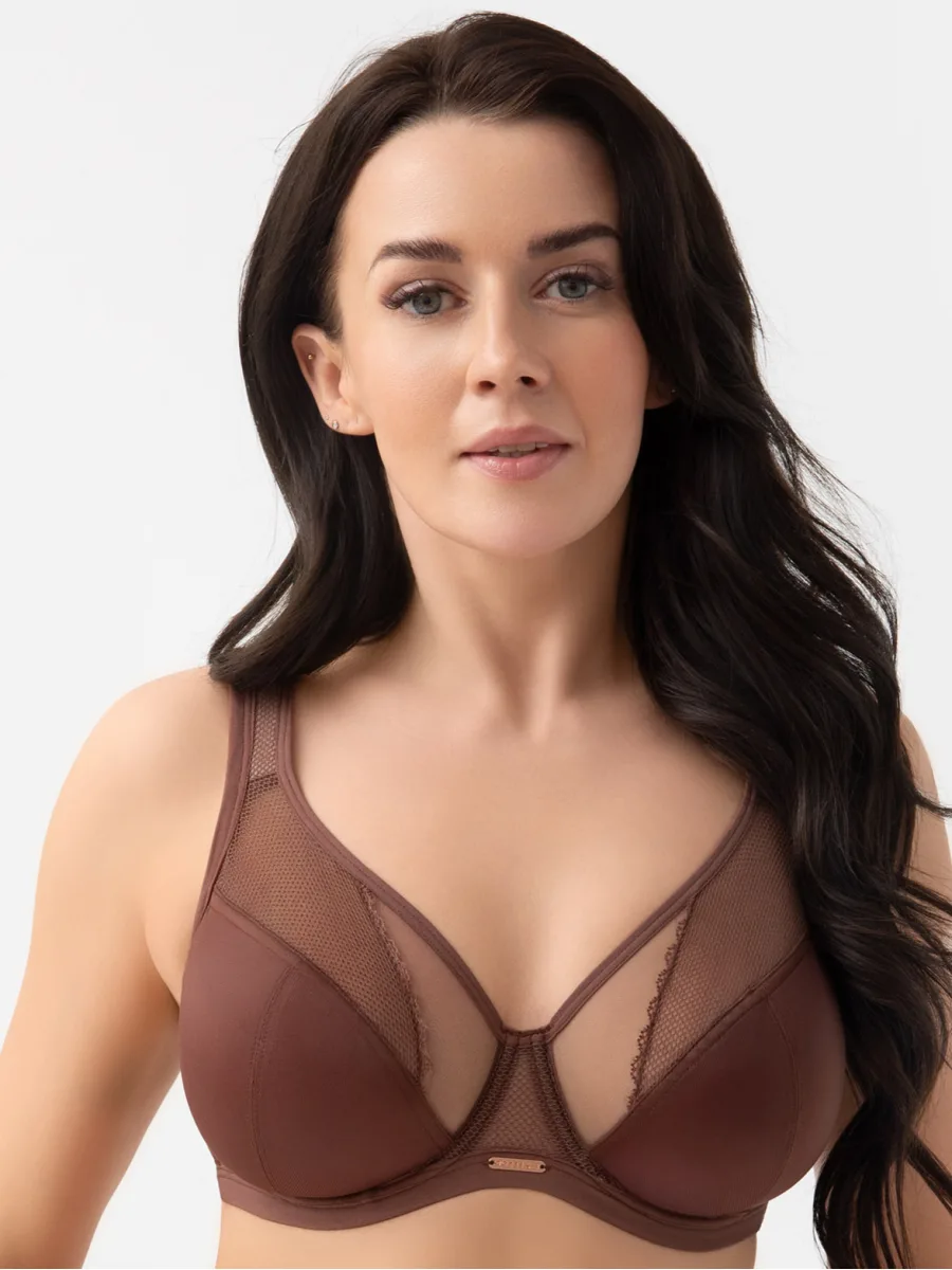 Chocolate Mesh Underwired Soft Bra Gorsenia Luisse K441/1