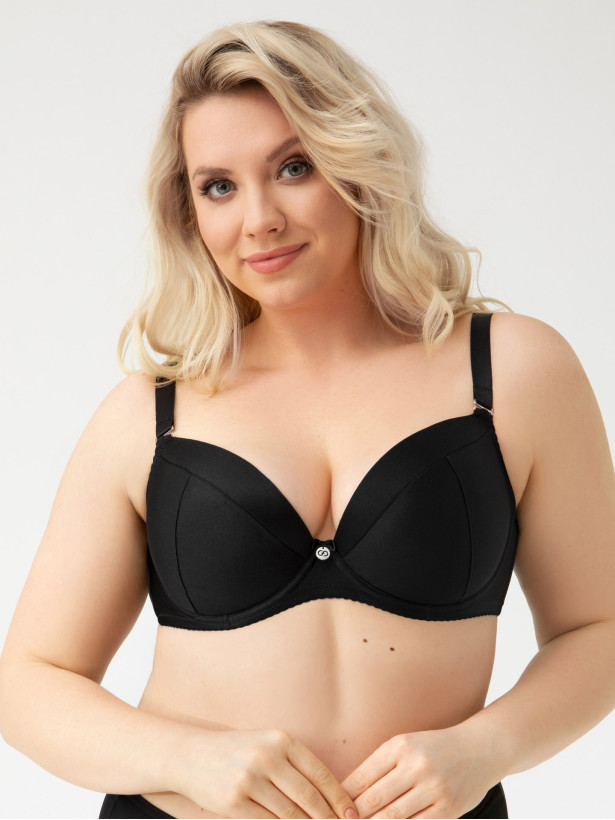 Black Plunge Bra Gorsenia K156/1 Toscana – Deep V-Neck Support