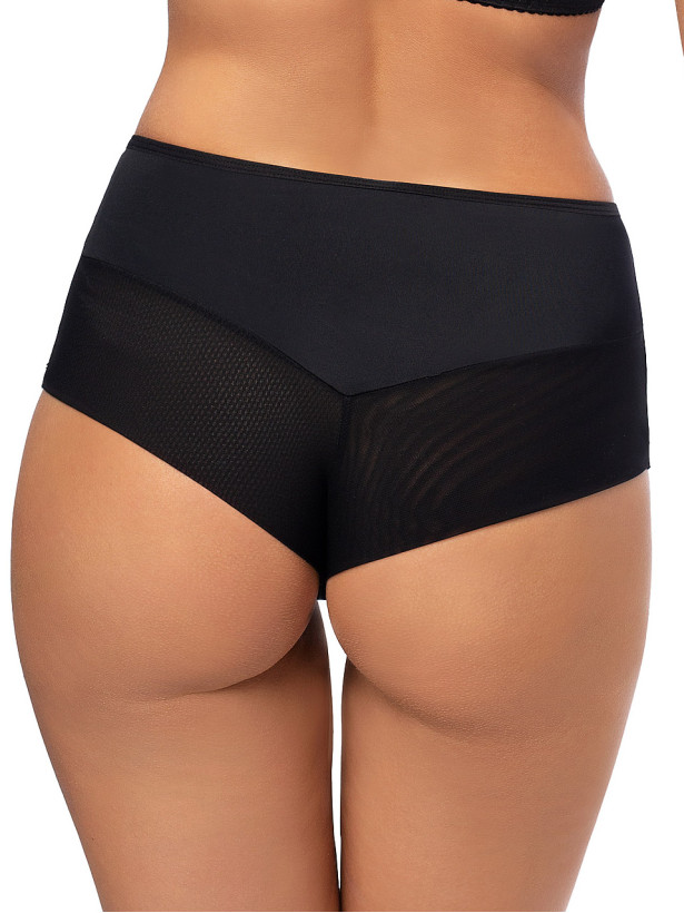Black High-Waist Brazilian Panties Gorsenia K498 Support