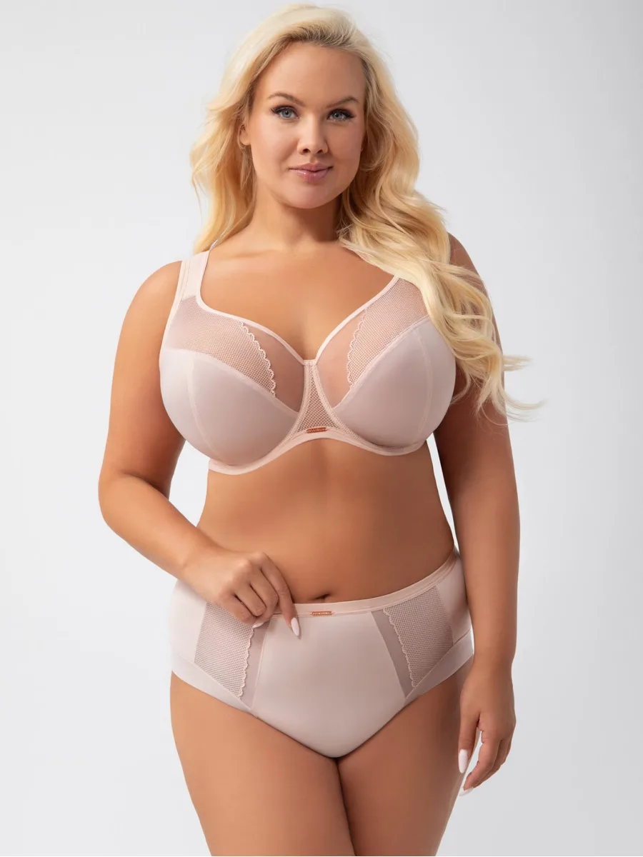 Hellbeiger Mesh-BH Gorsenia K441/1 – Schmale Bügel Stützkraft