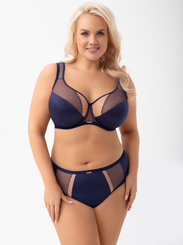 Navy Blue Mesh Bra Gorsenia K441/1 Luisse – Engineered Lift