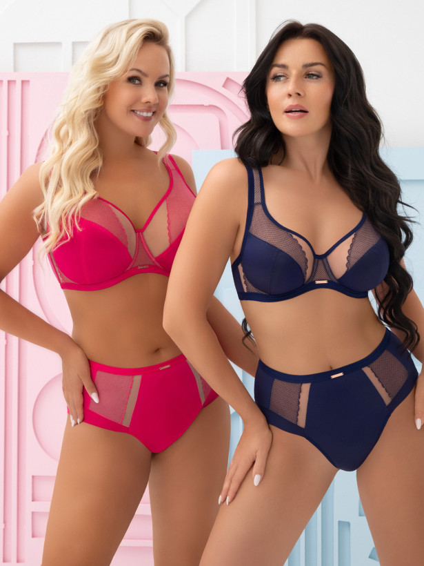 Navy Blue Mesh Bra Gorsenia K441/1 Luisse – Engineered Lift