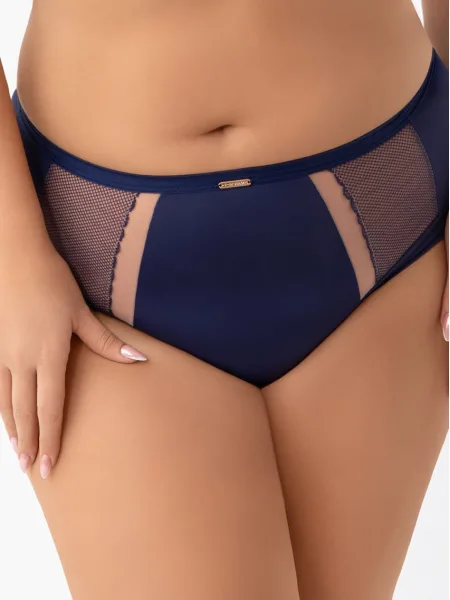 Marineblauer Midi-Slip Gorsenia K442/1 – Architektonisches Mesh