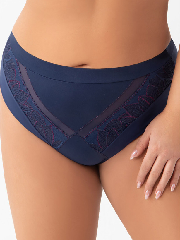 Marineblauer Spitzen-Slip Gorsenia K971 – High-Rise Design