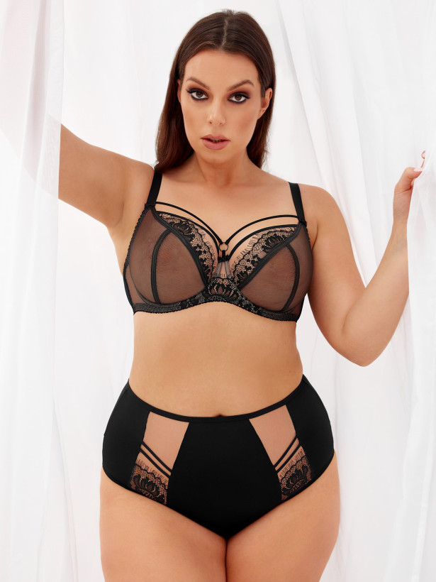 Gorsenia K496 Paradise Black Strappy Bra – Full Bust Support