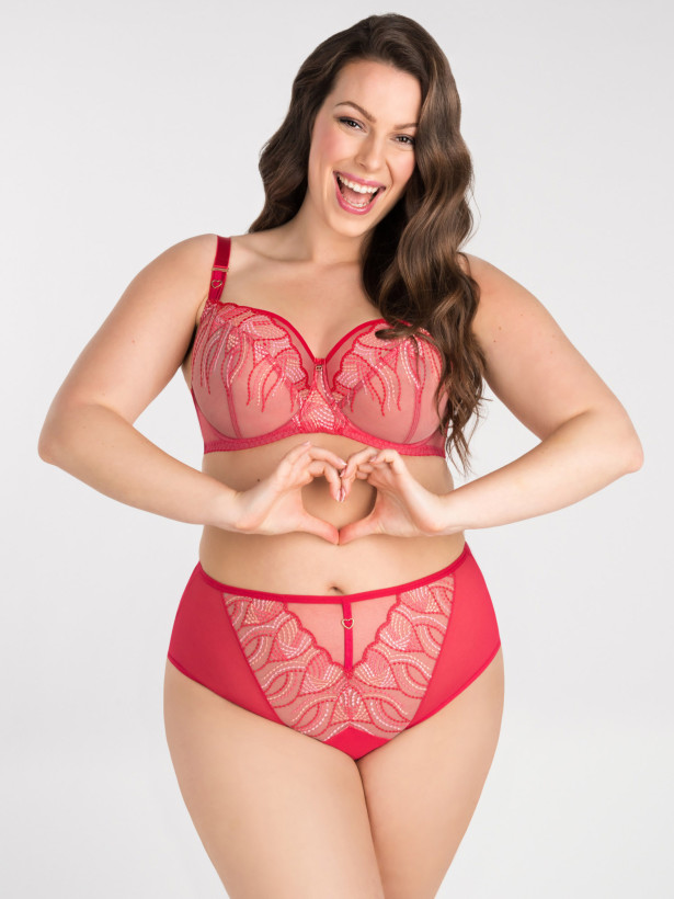 Roter Spitzen-BH Gorsenia K828 – Tiefer Cup-Halt