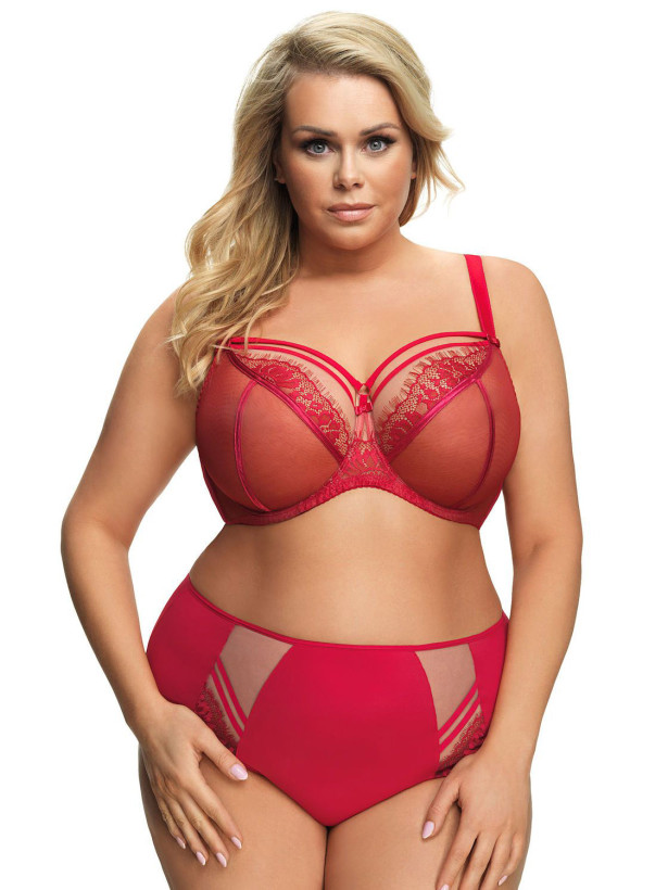 Roter Strappy-BH Gorsenia K496 – Projizierte Cup-Form
