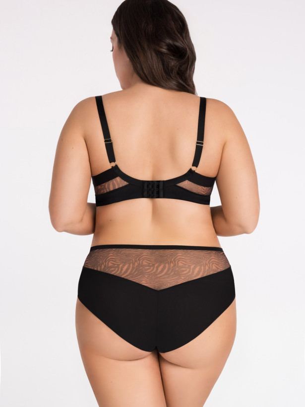 Black Animal Print Bra Gorsenia K879 – Superior Full Bust Support