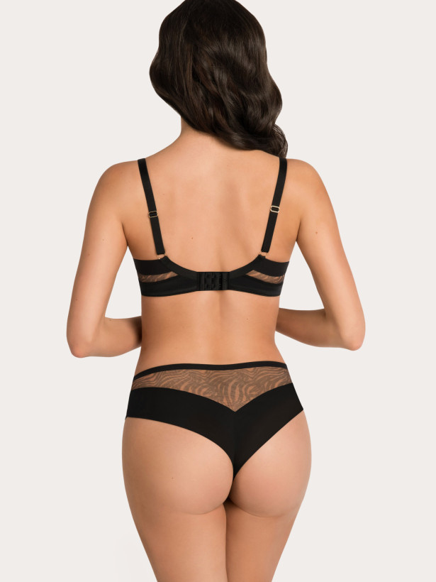 Black Animal Print Bra Gorsenia K879 – Superior Full Bust Support