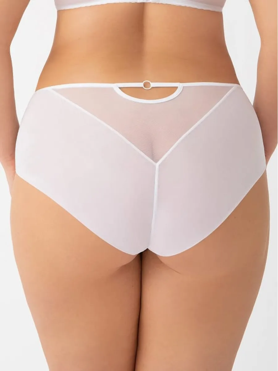 Weißer Spitzen-Slip Gorsenia K497 – Anspruchsvoller Mid-Rise