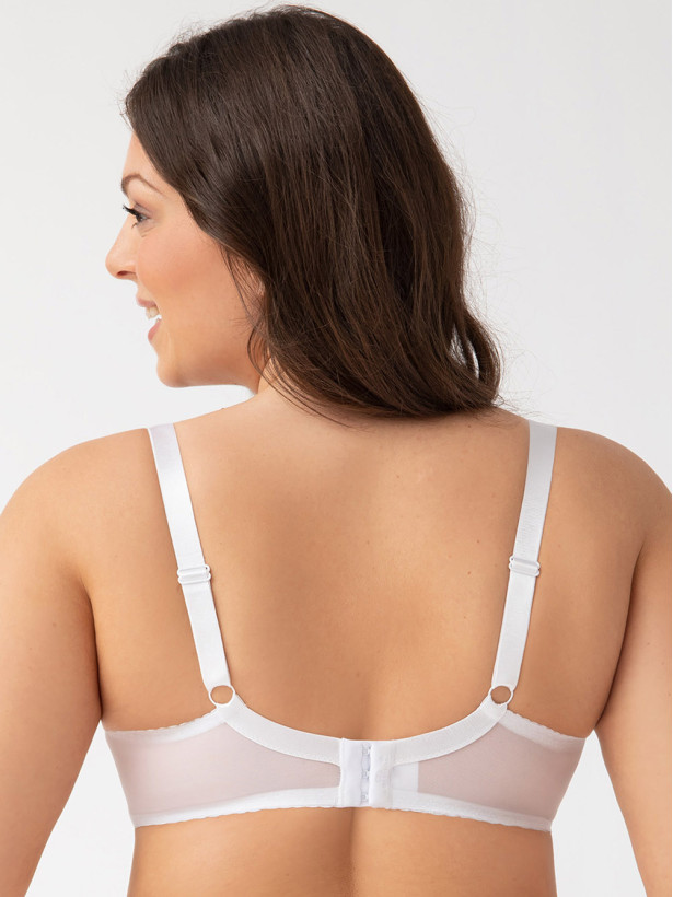 Weißer Strappy-BH Gorsenia K496 – Schmale Bügel Stützkraft