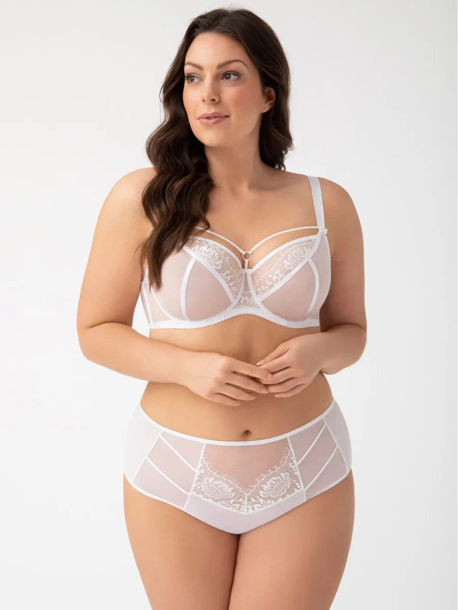 Weißer Strappy-BH Gorsenia K496 – Schmale Bügel Stützkraft