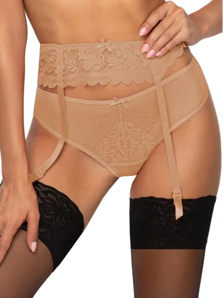 Beiger Spitzen-Strumpfhalter Mat P-0198/3 Estelle