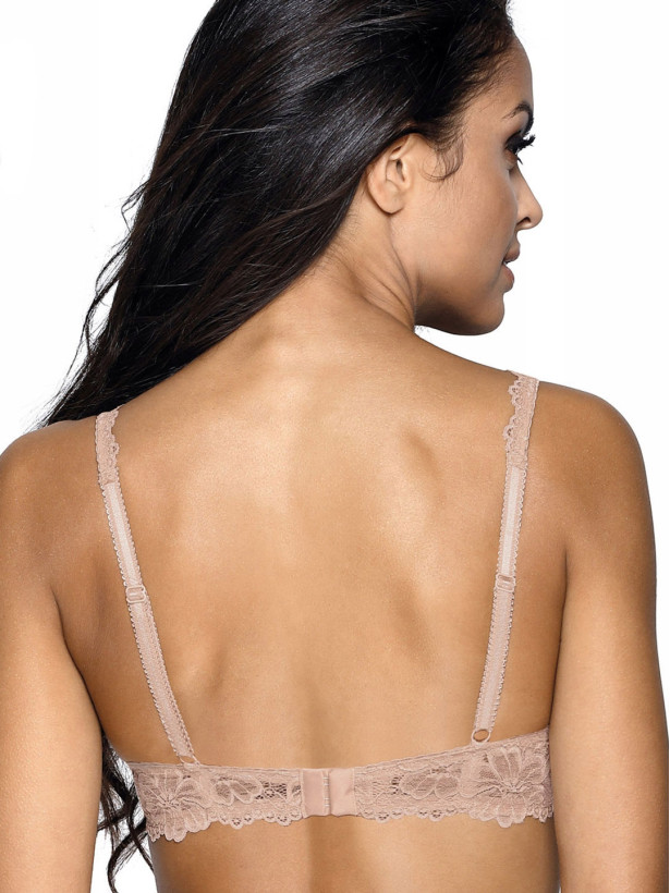 Beige Padded Underwired Lace Bra Mat 053/22 Carmela