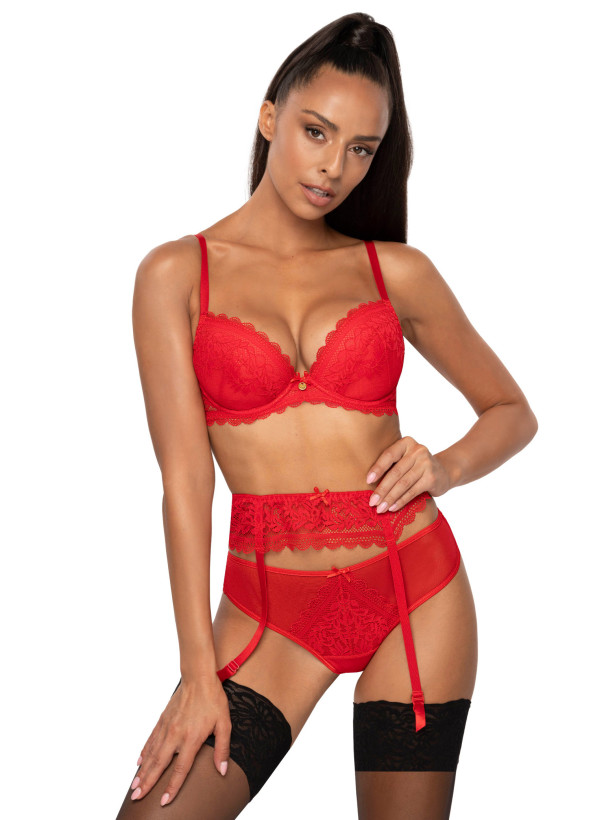 Red Plunge Push-Up Bra Mat M-0198/11/2 Estelle