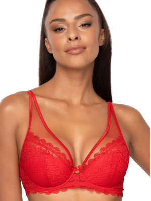 Red Lace Underwired Push-Up Bralette Mat M-0198/11 Estelle