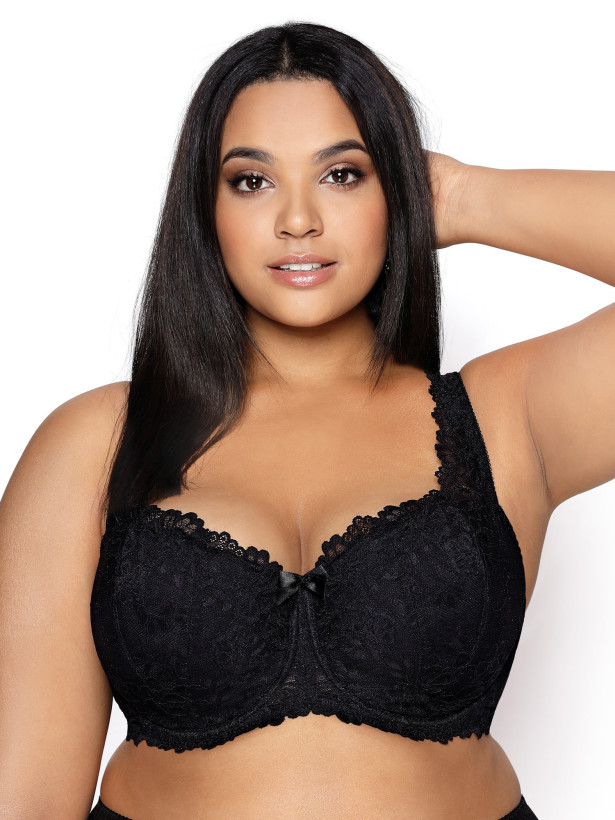 Black Padded Lace Full Coverage Bra Mat 053/22 Carmela