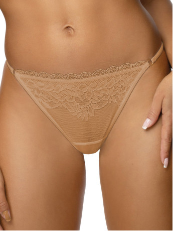 Beige Lace-Trimmed Thong Mat Estelle S-0198/4/1