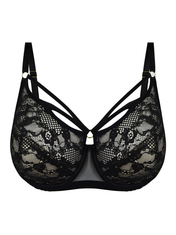 Soft Cup Decorative Straps Mediolano 19252 Spider – Jet Black