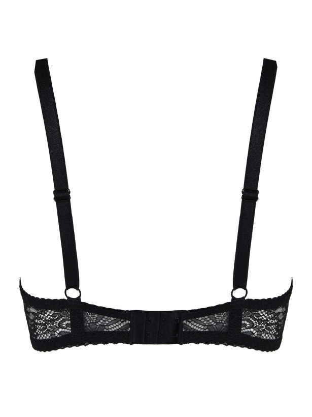 Plunge Soft Cup Underwired Bralette Mediolano Fancy – Jet Black