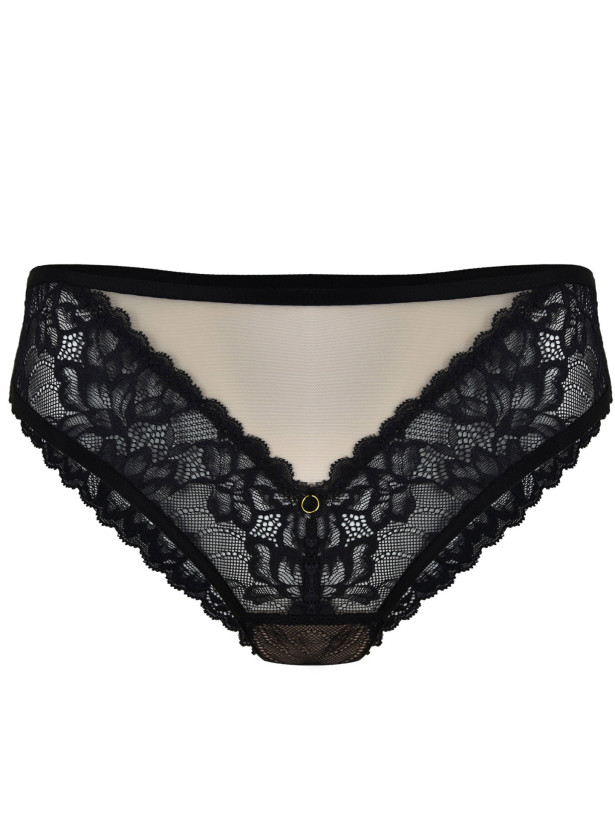 Brazilian Panties Jet Black Lace Mediolano 19235 Magic – Black