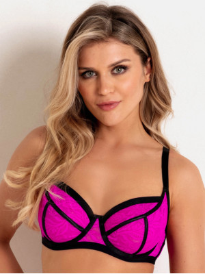 Soft Cup Underwired Bra Architectural Banding Mediolano Joy – Vivid Fuchsia