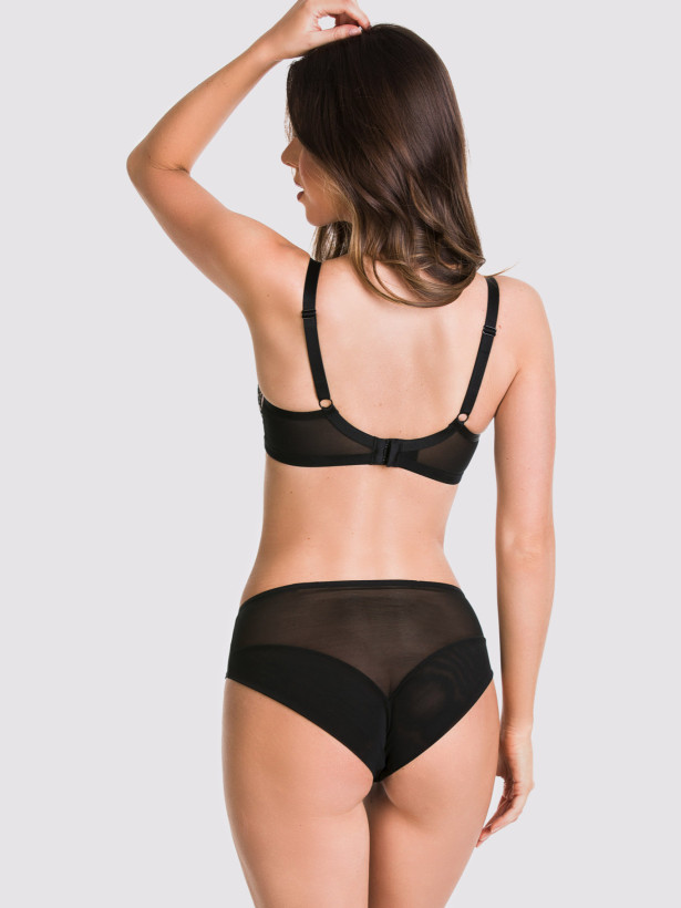 Beige & Black Bra with Luxurious Lace Mediolano Espresso 19173