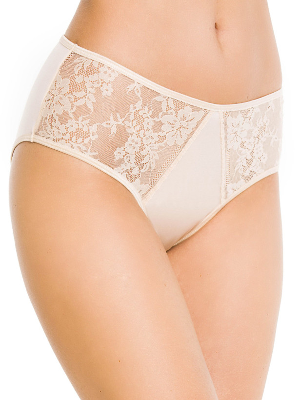 Beige Lace Brief Panties Mediolano 2121