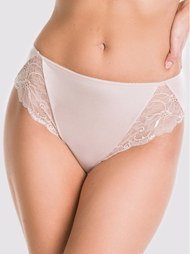 Beiger Spitzenslip Mediolano Sempre 01104