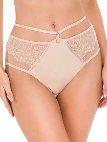 Bikini-Slip mit Riemchendetails Mediolano Delice 19091 – Pudriges Beige