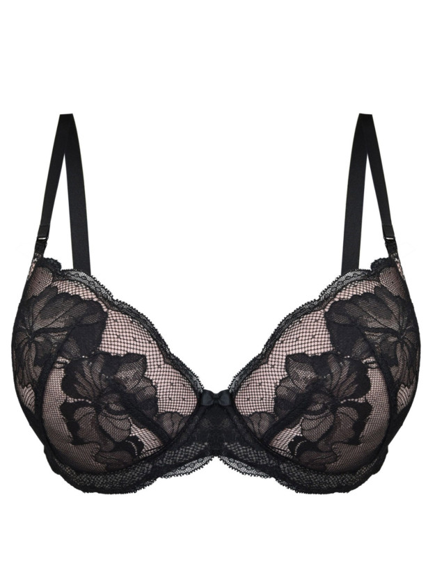 Push-Up Bra Mediolano Amelia 19202 – Jet Black Lace Support