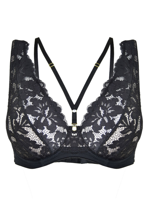 Schwarzer Spitzen-Bralette Mediolano Jasmin 19152