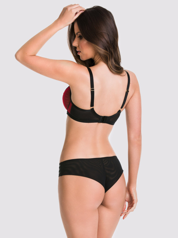 Black & Red Brazilian Panties Mediolano Naked 19064 Red