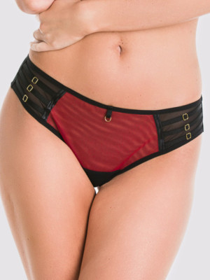 Black & Red Brazilian Panties Mediolano Naked 19064 Red