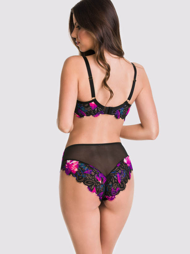 Black Slip Panties with Vibrant Lace Mediolano Venezia 19182