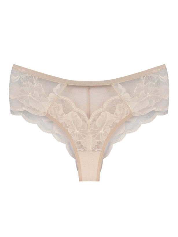 Brazilian Floral Lace Panties Mediolano Amelia 19201 – Light Beige