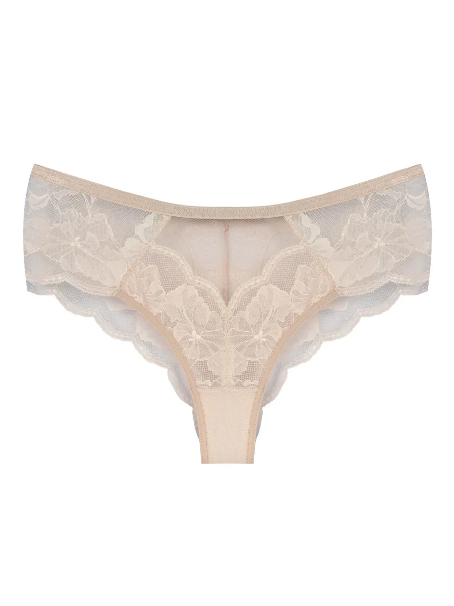 Brazilian-Slip mit Blumenspitze Mediolano Amelia 19201 – Helles Beige