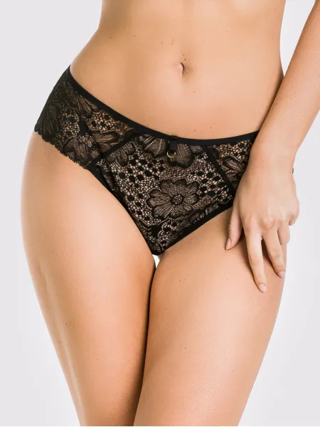 Brazilian Panties Floral Lace Mediolano Julia 19167 – Jet Black