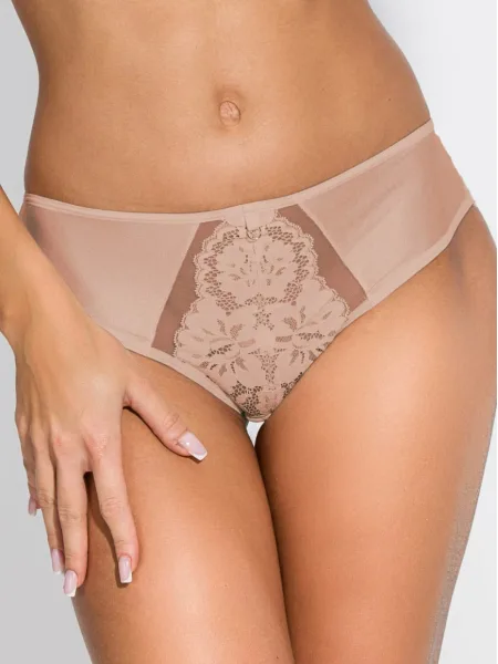Brazilian-Slip mit Spitzenrückseite Mediolano Jasmin 19152 – Mokka
