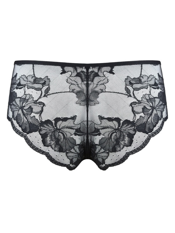 Brazilian-Slip mit Spitzendetail Mediolano Amelia 19201 – Tiefschwarz