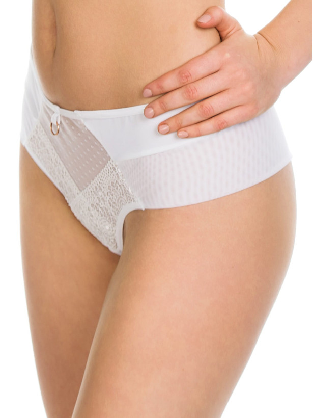 Brazilian Panties Lace Mesh Mediolano Dots 19056 – Optic White