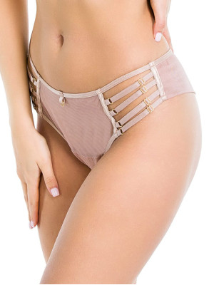 Brazilian Panties Strappy Detail Mediolano Naked 19064 – Powder Beige