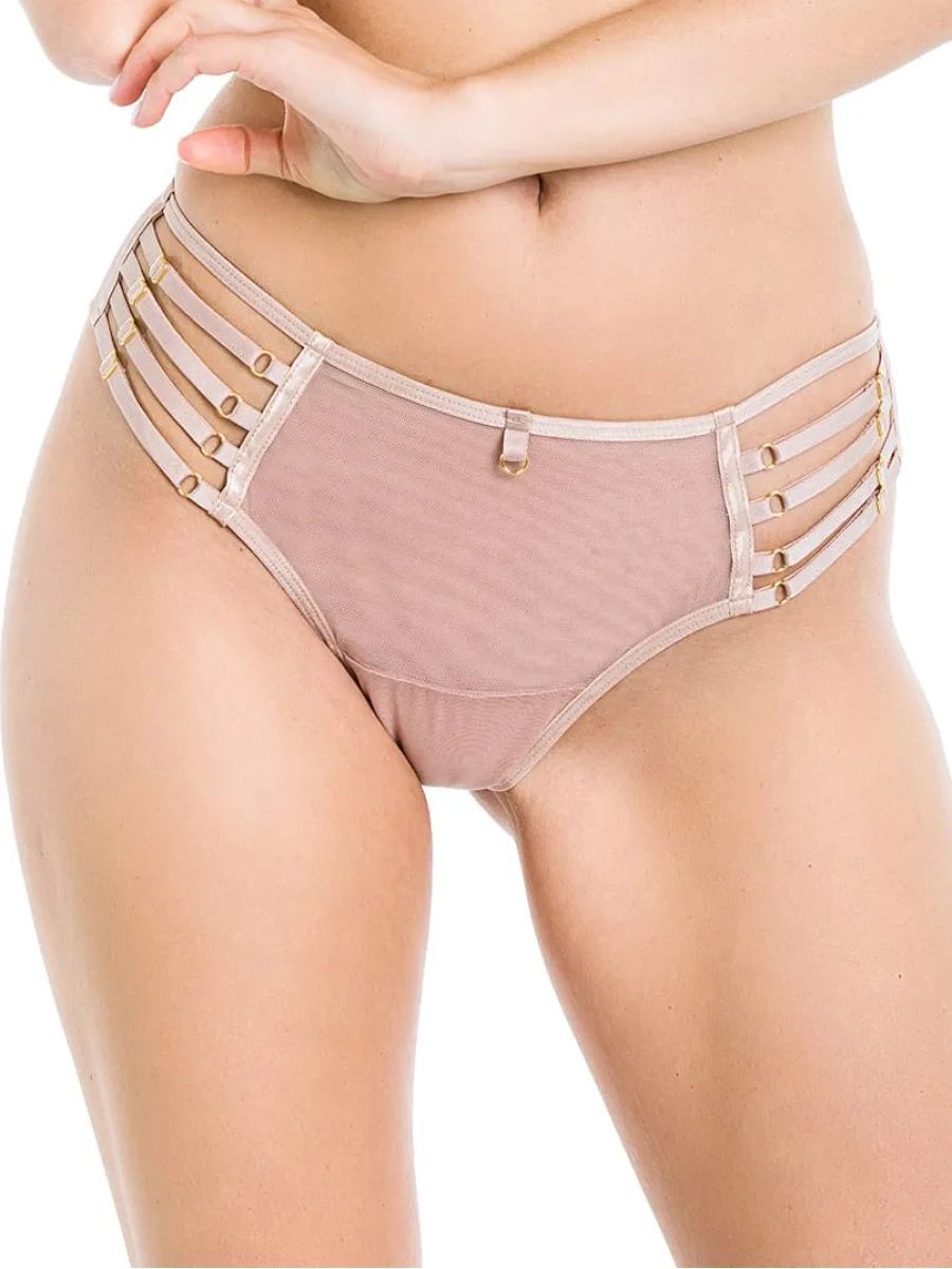 Brazilian Panties Strappy Detail Mediolano Naked 19064 – Powder Beige