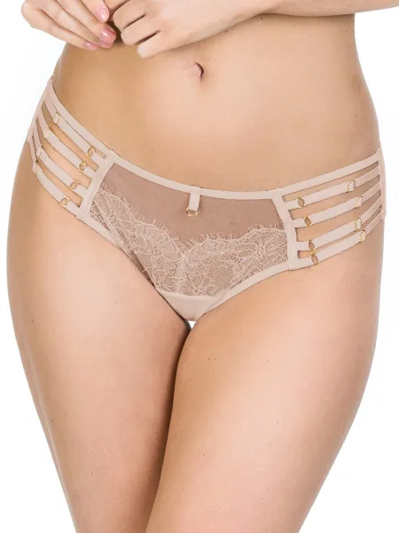Brazilian-Slip mit Riemchen an den Hüften Mediolano Delice 19091 – Pudriges Beige