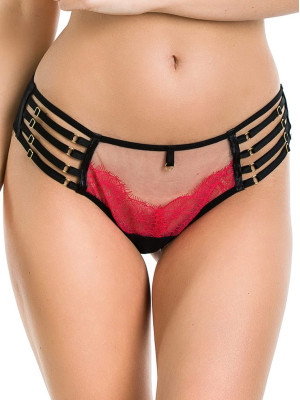 Brazilian Panties Strappy Side Detail Mediolano Delice 19091 – Red Black