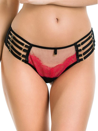 Brazilian Panties Strappy Side Detail Mediolano Delice 19091 – Red Black