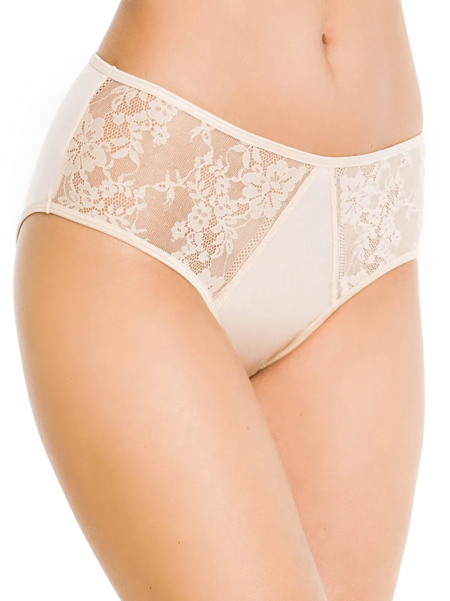 Slip mit Blumenspitze Mediolano 2121 – Warmes Beige